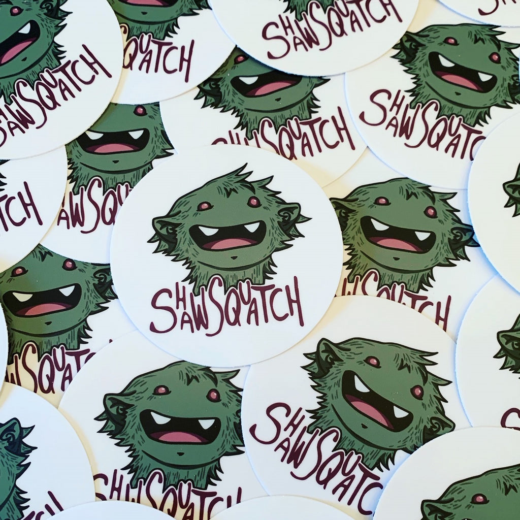 Green Squatch 3 in Vinyl Sticker